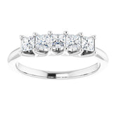14K White 5/8 CTW Natural Diamond Anniversary Band